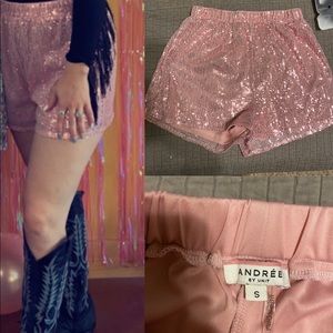 Pink Sequin Shorts